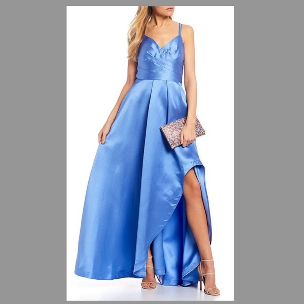 NWT Sequin Hearts Periwinkle Surplice Satin Bodice Dress (Prom/Pageant/Formal)